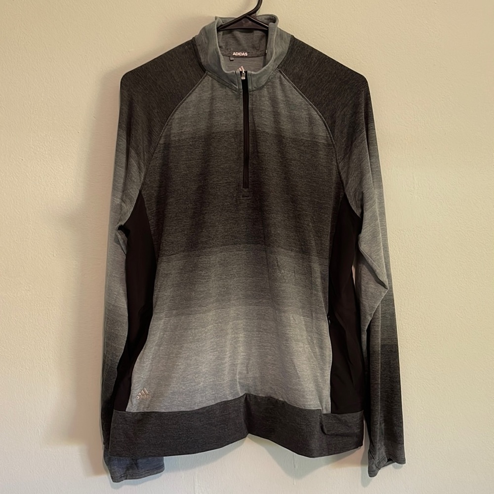 Adidas golf 1/4 zip windbreaker top gray